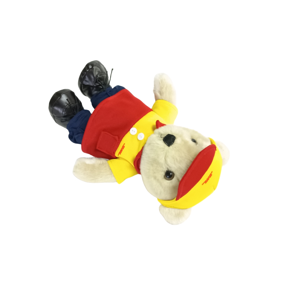 DHL Courier mascot teddy bear custom soft stuffed plush animal toys