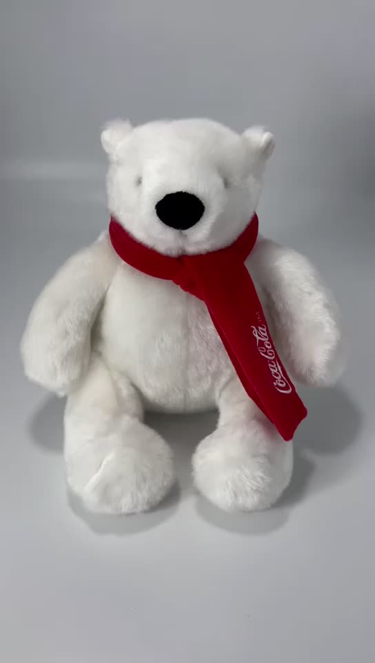Christmas Decoration Custom Plush Stuffed Coke Polar Bear Toy for Gift
