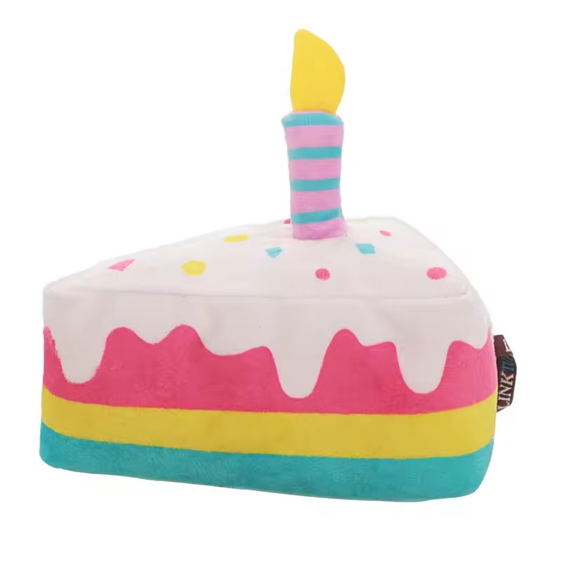 Cadeau d'anniversaire en gros de haute qualité Gâteau de nourriture en peluche Gâteau de chien Scheaky Chog Toy