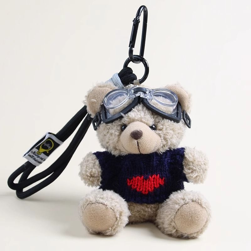 Plush Teddy Bear Toy with Sweater Soft Stuffed Gift Bag Keychain