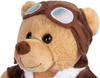 Pilot Teddy Bear with Vintage Aviator Glasses Brown Toy with Uniform