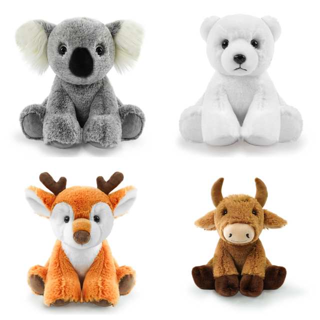 Cartoon Animal Series Plush Toy Wholesale Custom Soft Koala Polar Bear Sika Deer Bull Doll