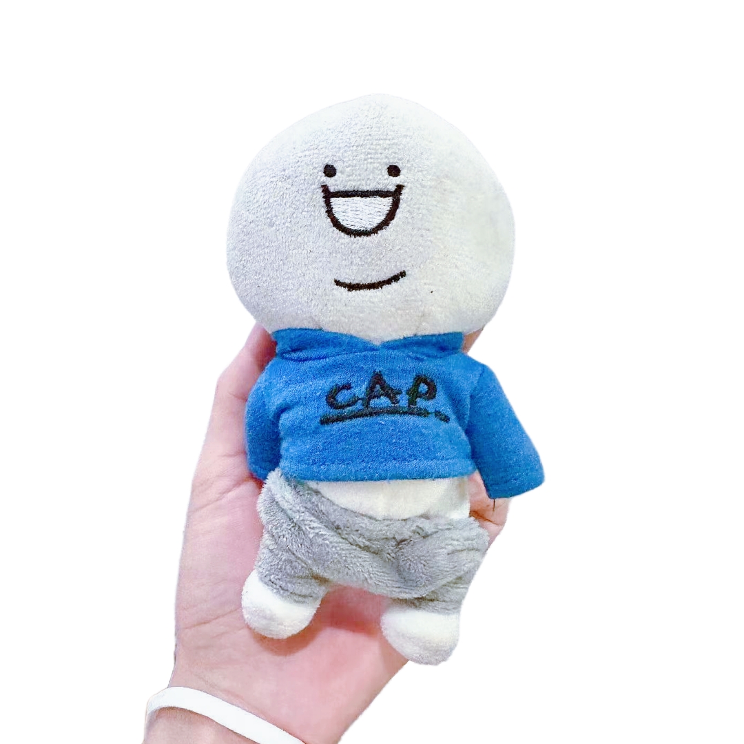 White Cheap Mini Doll Toy Plush Keychain with Hoodie