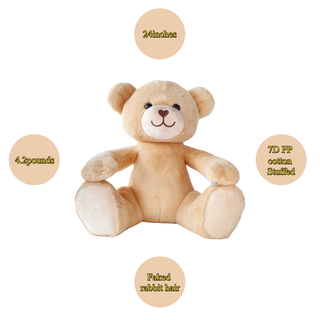 Big Plush Teddy Bear Fluffy Soft Custom Sitting Animal Wholesale Factory Kids Gift Toys