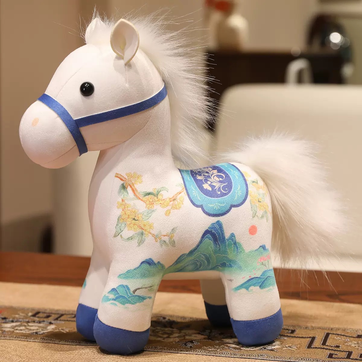 Custom Printing Exquisite Gift Plush Stuffed Animal Horse Toy Doll