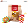 Hamburger Sniff Take Away Bag Plush Dog Chewy Soft Squeaky Toys
