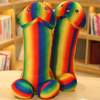 Rainbow Soft Pet Toys Stuffed Penis Plush Wholesale Sex Toy