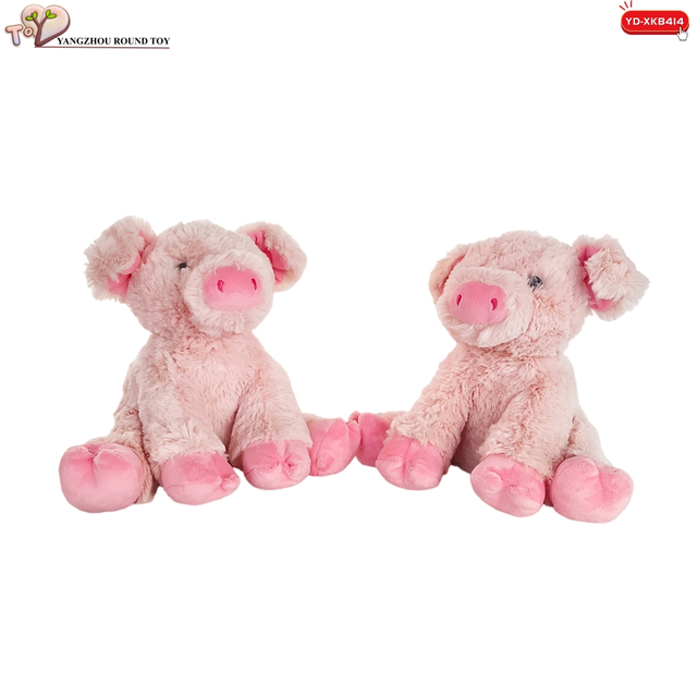 Fluffy Plush Pink Pig Sitting Animal Wholesale Stuffed Soft Mascot Gift Toys