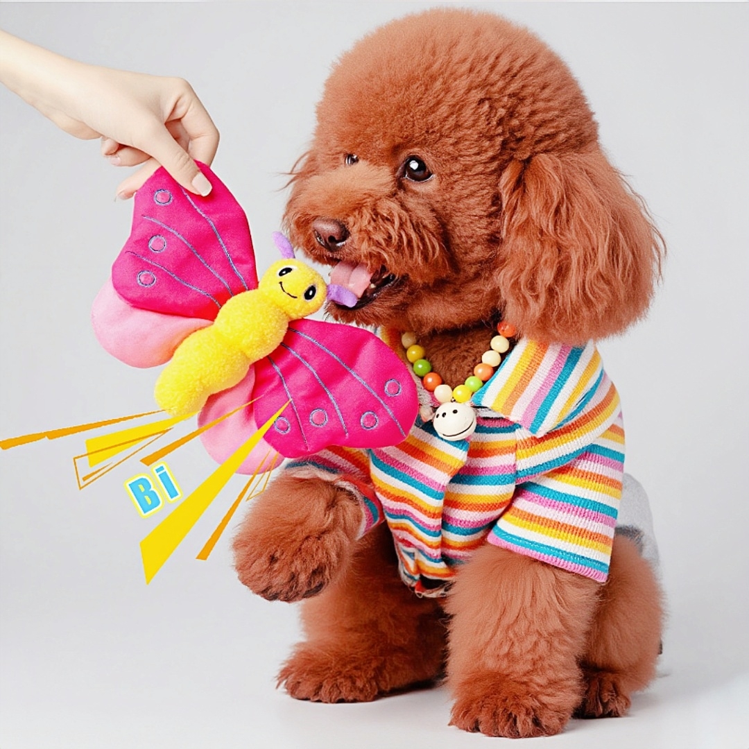 Butterfly Custom Plush Soft Dog Squeaky Wholesale Factory Pet Chewy Toys