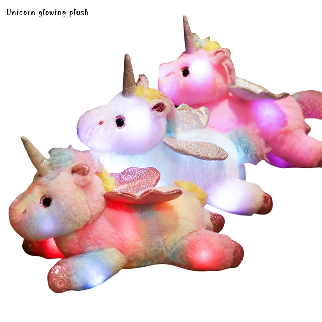 YD-BD037 Unicorn Plush Custom Design Glowing Gift Kids Toy with LED