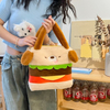 Cartoon Girl Gift Plush Stuffed Hamburger Dog Toy Handbag