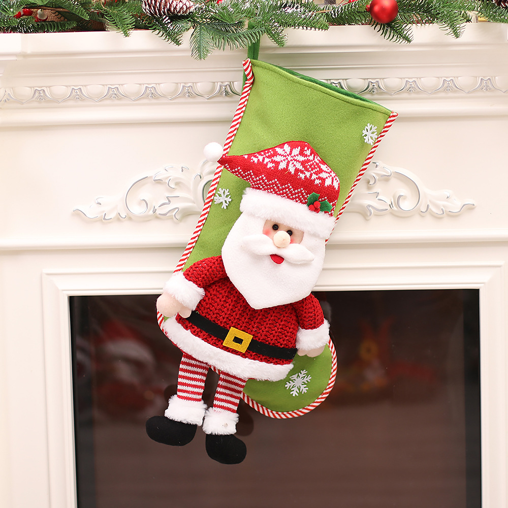 Wholesale Christmas Decoration Plush Stockings Polar Fleece High Quality Socks