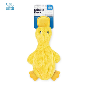 Crinkle No Stuffing Duck Animal with Soft Squeaker Plush Dog Chewy Toys