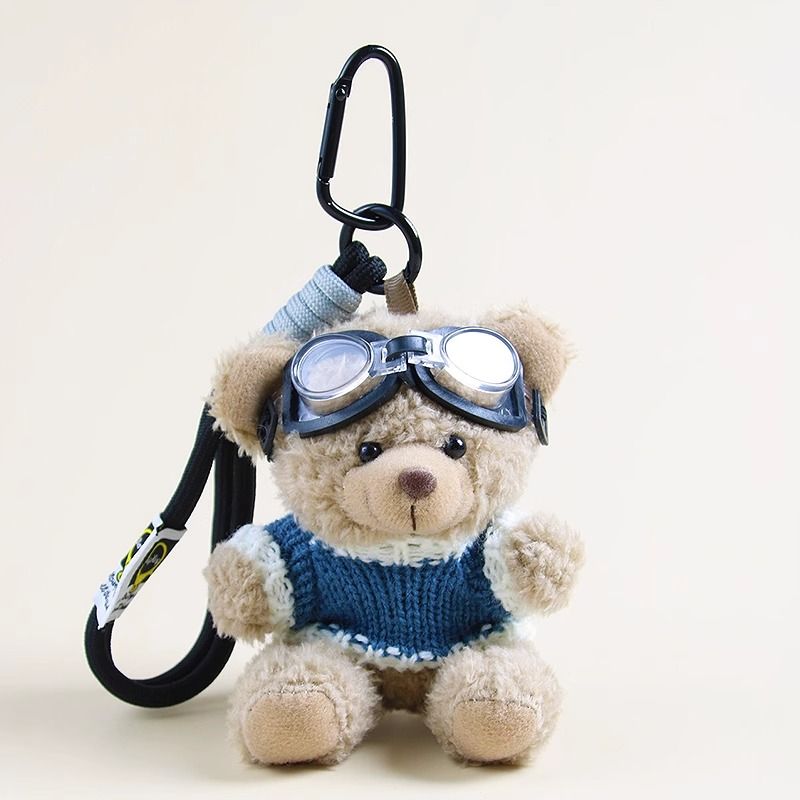 Plush Teddy Bear Toy with Sweater Soft Stuffed Gift Bag Keychain