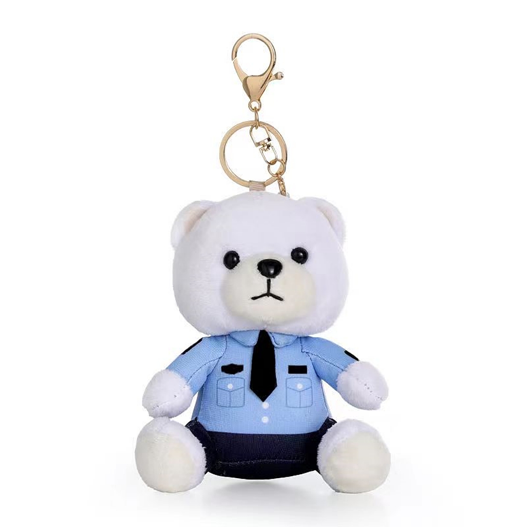 Uniform Police Teddy Bear Soft Plush Doll Custom Toy Stuffed Keychain