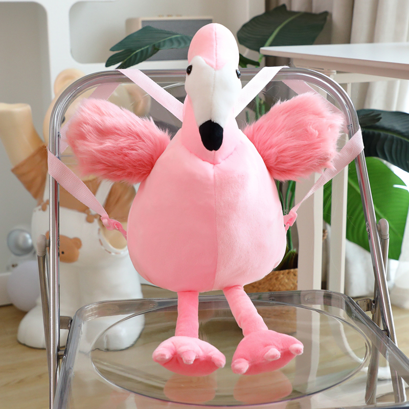 Creative Design Plush Stuffed Pink Flamingo Toy Bag Child Backpack