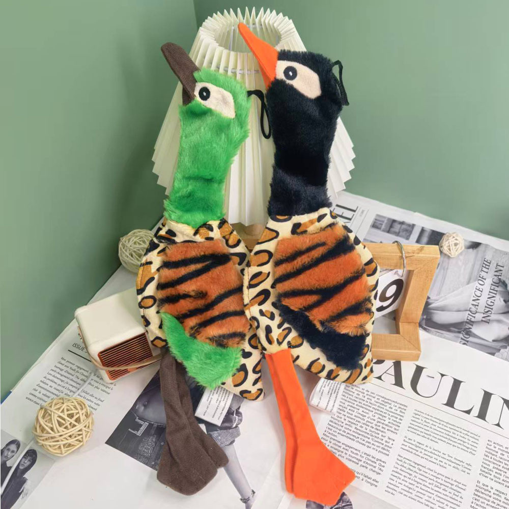 Custom Printing Pet Plush Wild Goose Dog Chew Squeaky Rope Toy