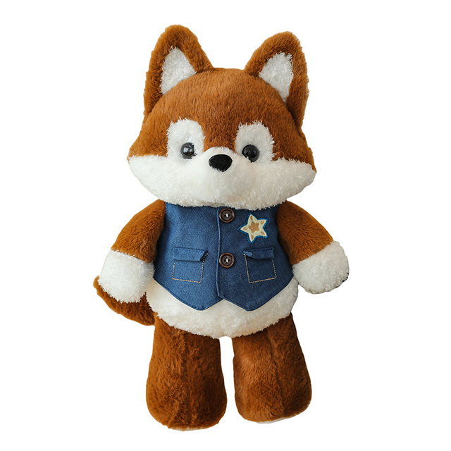 High Quality Custom Plush Stuffed Cartoon Running Fox Husky Toy Child Gift