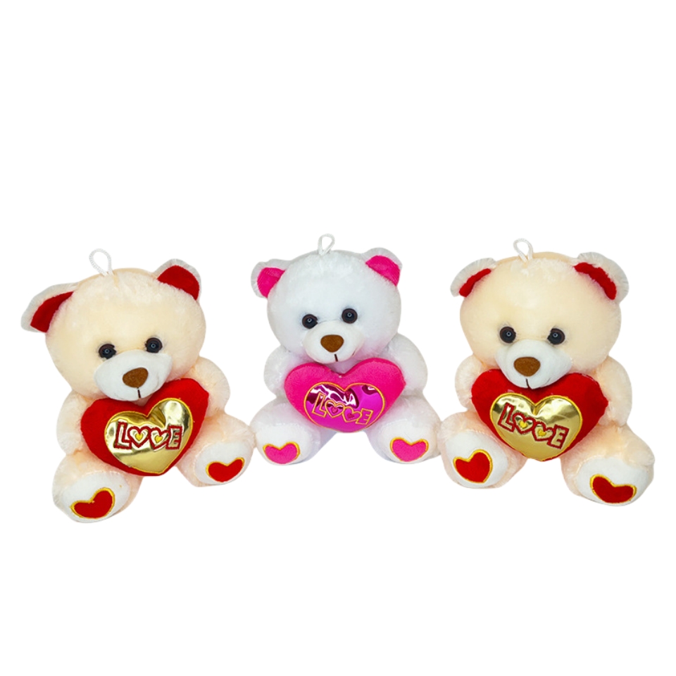Custom Plush Stuffed Reflective Love Teddy Bear Toy Keychain