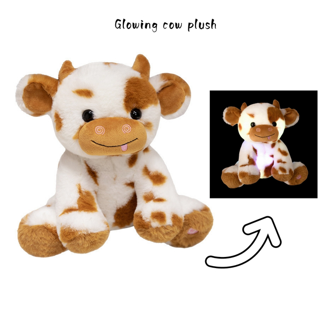 YD-BD034 Glowing Custom Cow Plush Gift Kids Custom Toy with LED