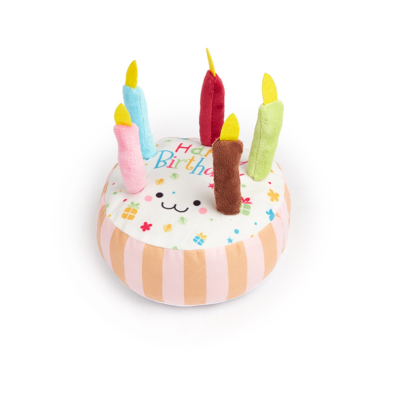 YD-BD014 Birthday Cake Popular Fashion Custom Plush Pet Gift Dog Squeaky Toy