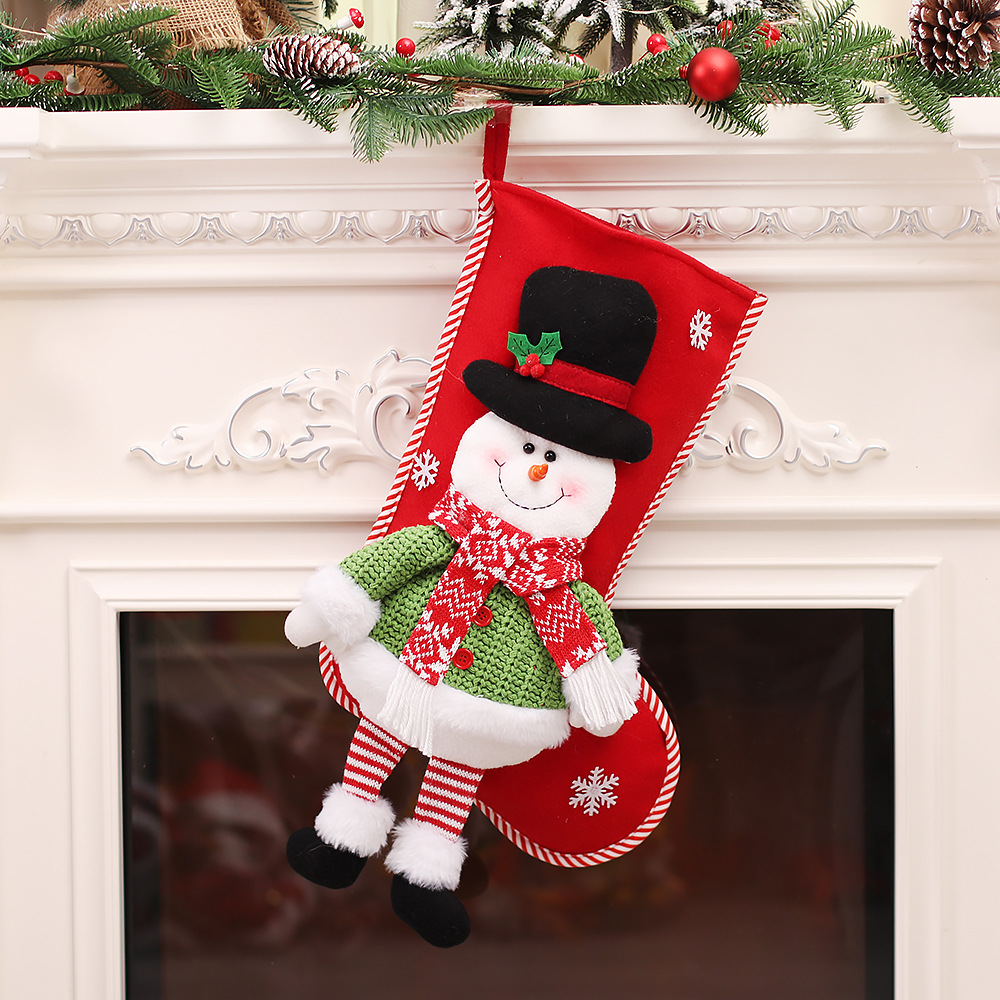 Wholesale Christmas Decoration Plush Stockings Polar Fleece High Quality Socks