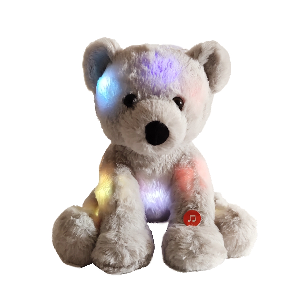 Glow Polar Bear LED Stuffed Animals Night Light Soft Plush Adorable Floppy Toy Gift for Kids
