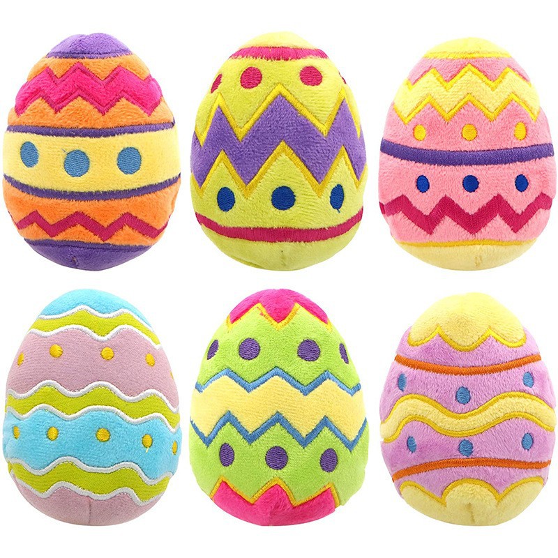 Wholesale Easter Toy Set Plush Stuffed Easter Eggs with Basket