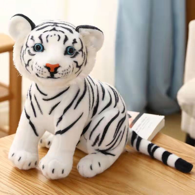 Hot Sale Children Gift Plush Stuffed Simulated White Tiger Toy Doll