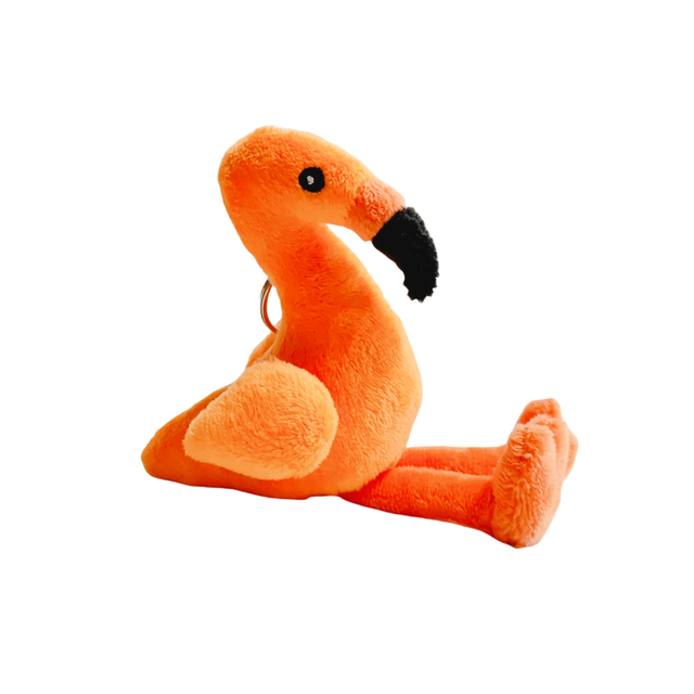 Orange Flamingo Bird Plush Custom Soft Custom Keychain