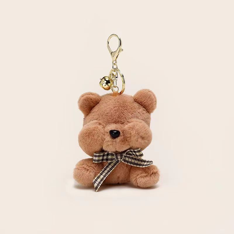 YD-KB185 Shy Teddy Bear Mini Plush Soft Custom Toy Keychain