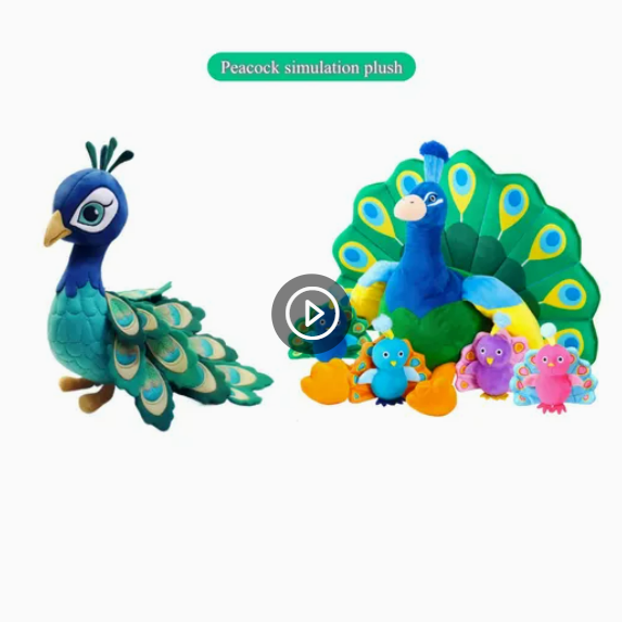 High Quality Embroidery Plush Mascot Stuffed Animal Peacock Toy