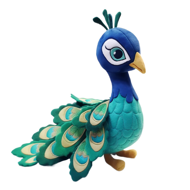 High Quality Embroidery Plush Mascot Stuffed Animal Peacock Toy