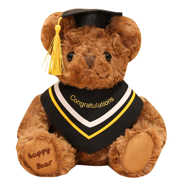 Custom Plush Stuffed Soft Graduation Teddy Bear Toy Doll Student Mascot