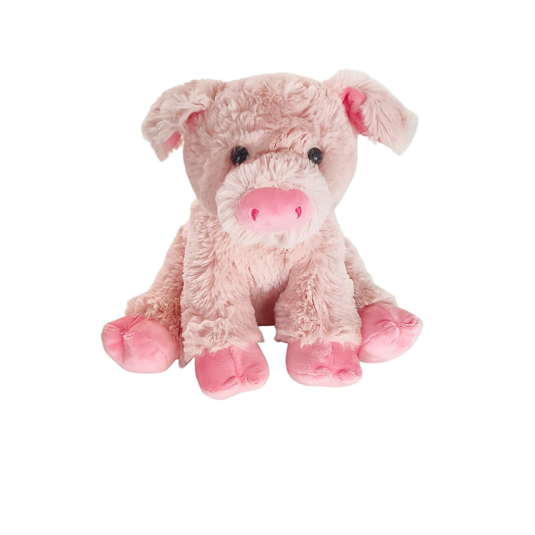 Fluffy Plush Pink Pig Sitting Animal Wholesale Stuffed Soft Mascot Gift Toys
