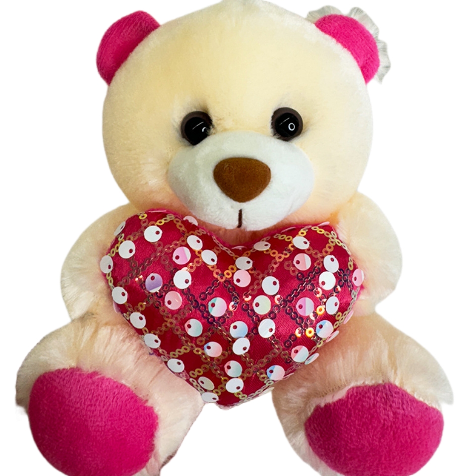 Custom Plush Stuffed Reflective Love Teddy Bear Toy Keychain
