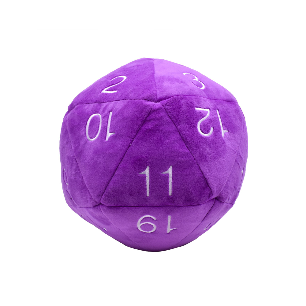 Jumbo D20 nuwigheid dobbelsteen in verskillende kleure met wit nommerende sagte opgestopte OEM -speelgoed