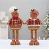 Christmas Plush Stuffed Cute Long Leg Gingerbread Man Cook Toy Doll