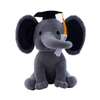 Gray And Pink Color Elephant Graduation Factory Made Stuffed Plush Soft Animal OEM Toy