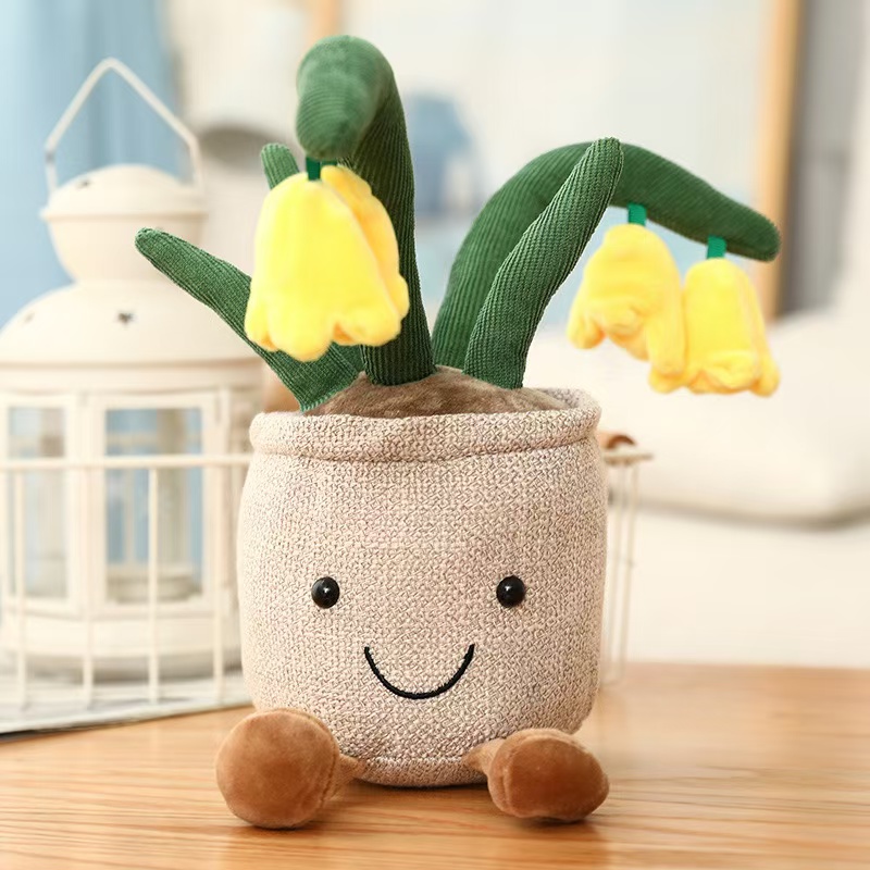 Simulated Plants Plush Stuffed Cartoon Bluebell Flower Toy Decoration