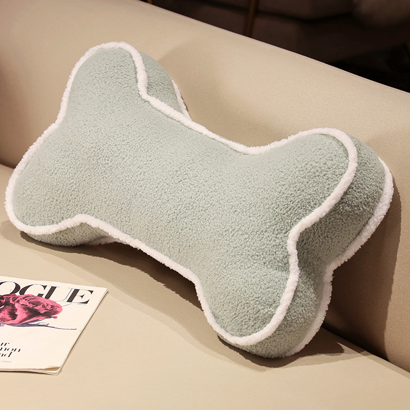 Custom Logo Cushion Plush Stuffed Bone Shape Fluffy Toy Pillow