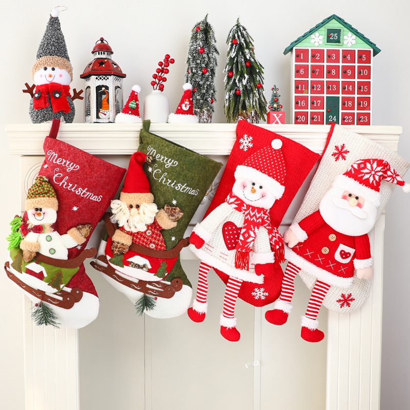 High Quality Wholesale Custom Christmas Sock Plush Soft Holiday Decoration