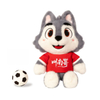 Wolf Fluffy Football World Cup Sports Mascot Plush OEM Animal Wholesale Doll Sovenir Toys