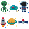 Atacado personalizado para luxuosos de animais de estimação de pelúcia de cachorro alienígena recheado Chew Squeaky Toy