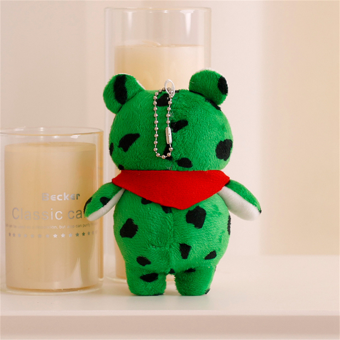 Green Frog Doll Plush Mini Soft Custom Keychain Toys with Scarf Gift