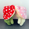 Frog Plush Toys 8inches Cute Frog with Pink Mushroom Hat Stuffed Doll Mascot