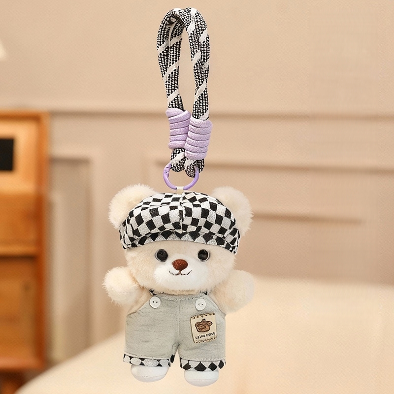 Cute Cartoon Teddy Bear Plush Custom Doll Dressed Soft Stuffed Animal Keychain Toys