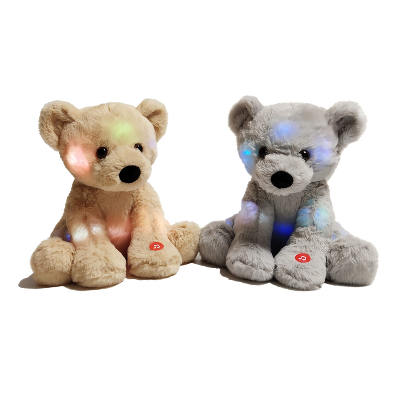 Glow Polar Bear LED Stuffed Animals Night Light Soft Plush Adorable Floppy Toy Gift for Kids