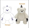 Memorial Hall Gift Shop Plush Toy Stuffed White Polar Bear Doll Backpack