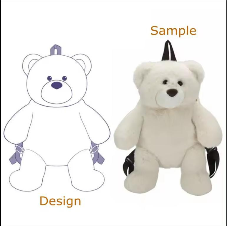 Memorial Hall Gift Shop Plush Toy Stuffed White Polar Bear Doll Backpack